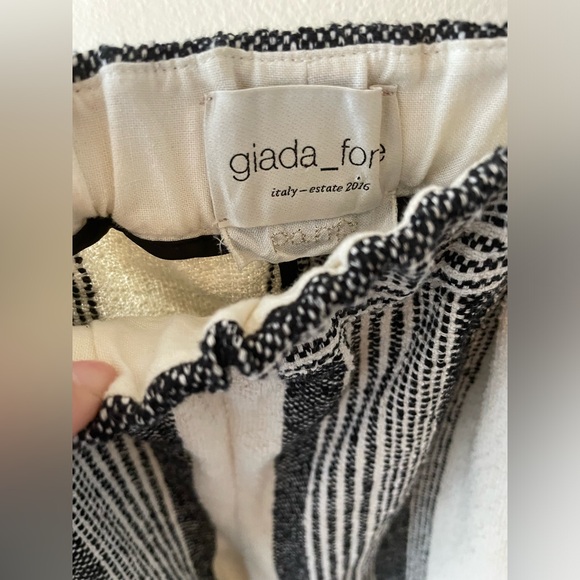 Giada Forte Striped Cotton Black White Pants size 2 - Picture 3 of 11